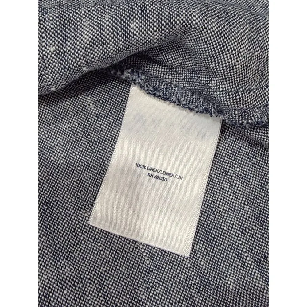 Lands' End 100% Linen Dress Sleeveless Swing Knee Length Grey 2X A003322 - Picture 4 of 10